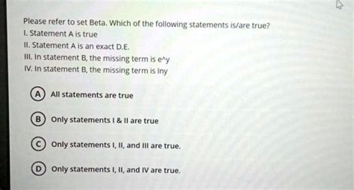 Are these statements true in the following sets?