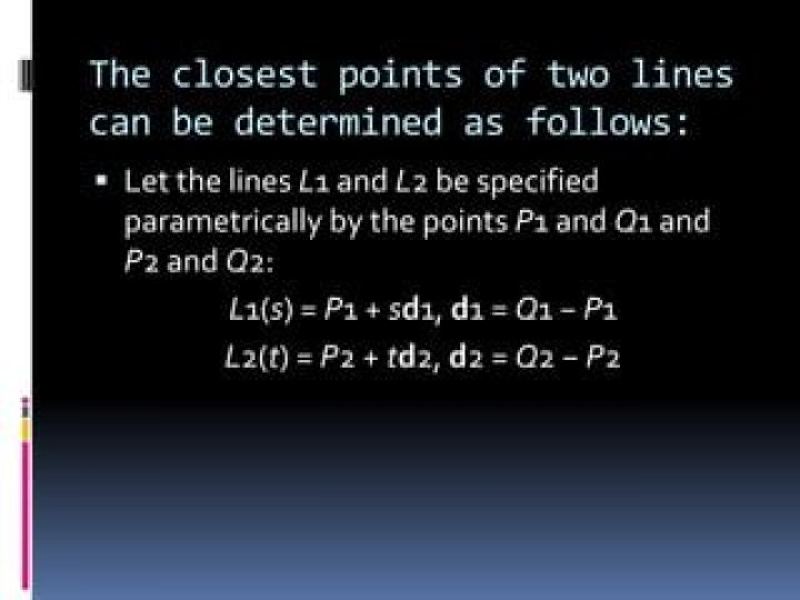 Closest points between two lines