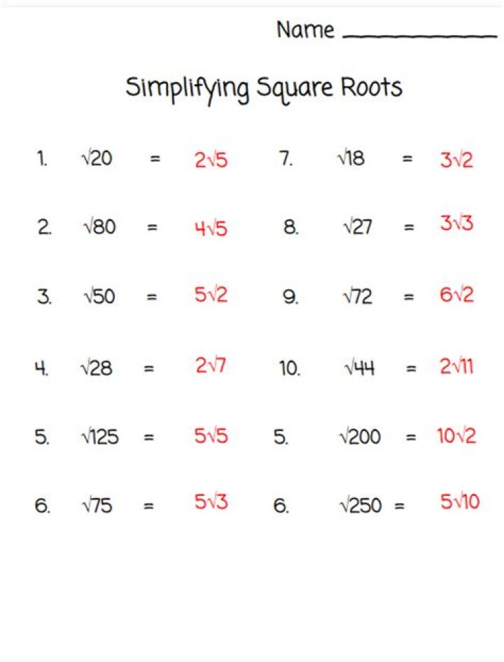 Comparing Square Roots