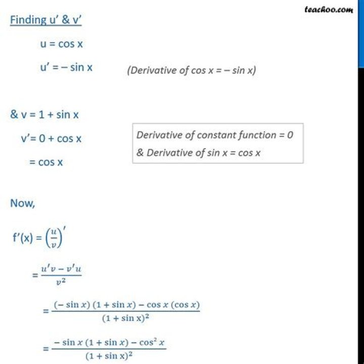 Derivative of 1/sin x