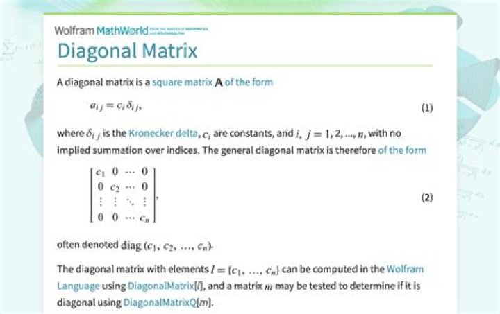 Diagonal Matrix, just eigenvalues?