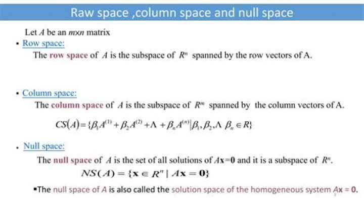 Find the column space, null space and special solution for a matrix.