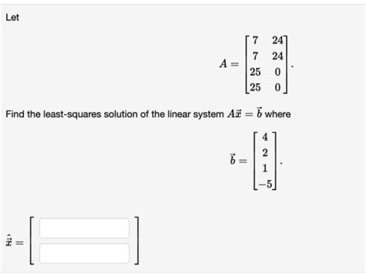 Find the least squares solution of the linear system......