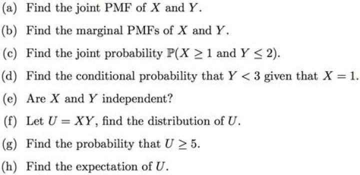 Find the marginal PMF of X given the following joint PMF
