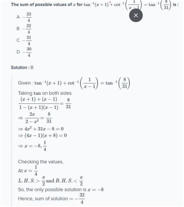 Finding the Possible Values of y = tan(x)