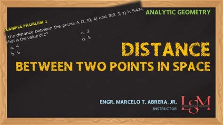Half distance between two points in space