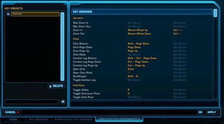 How can I copy my keybindings from one character to another?