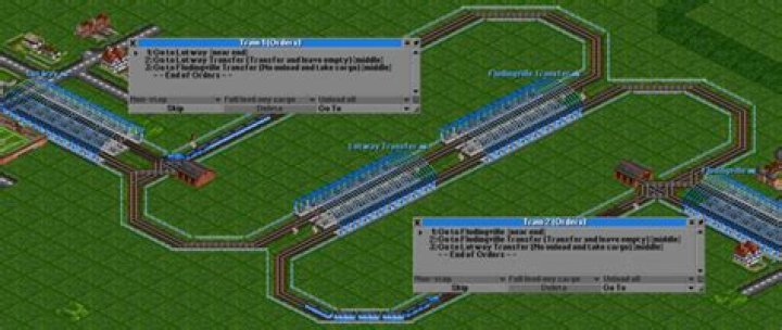 How can I create a two-way transfer system in OpenTTD without creating two stations