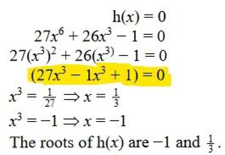 How is this step acheived? $h(x)= 27x^6+26x^3-1 $