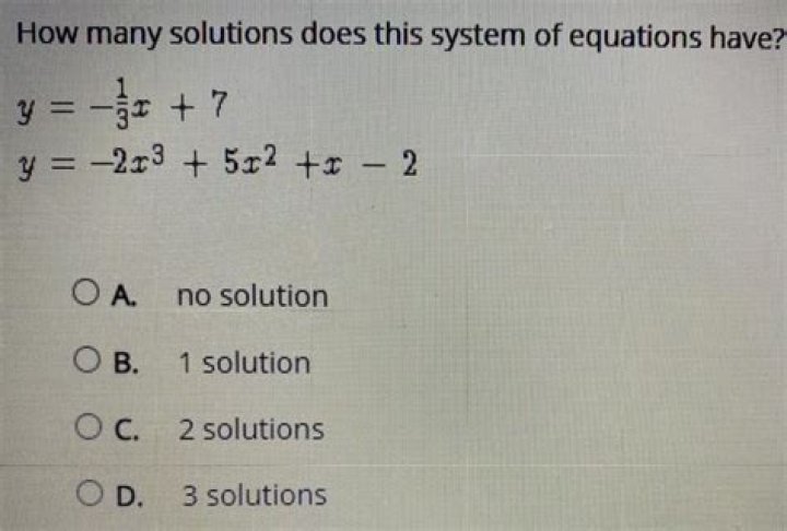 How many solutions does this system of equations have?