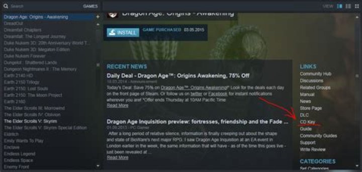 How to view CD key for a Steam game?
