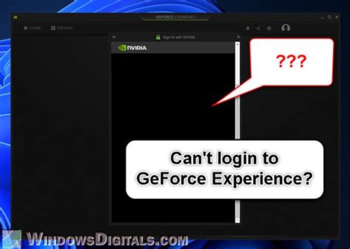 I can't seem to 'Log In' to Geforce Experience?