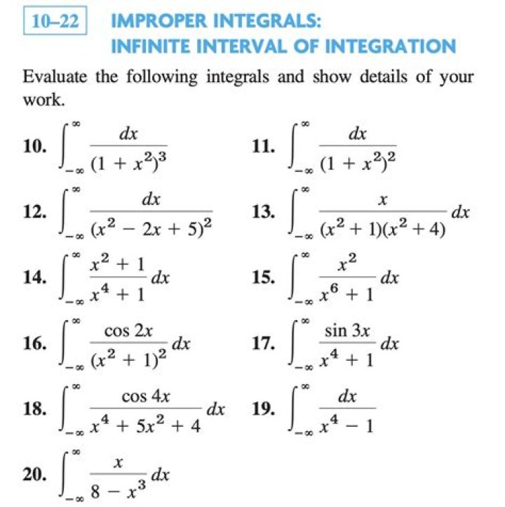 Integrating a function from negative infinity to infinity