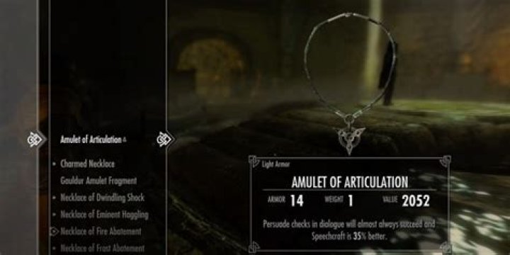 Is the amulet of articulation the only armored necklace in the game?
