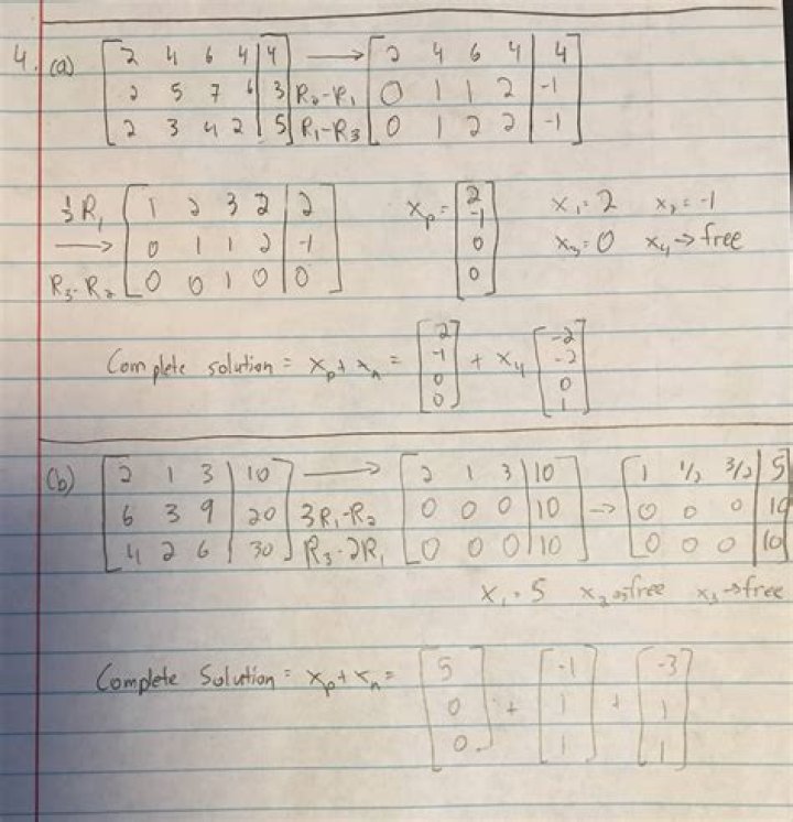 Linear Algebra - Complete solution for Ax = b