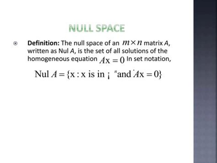 Null Space and Orthogonal Complement