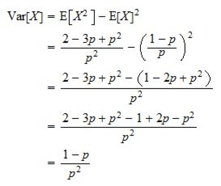 Proof variance of Geometric Distribution