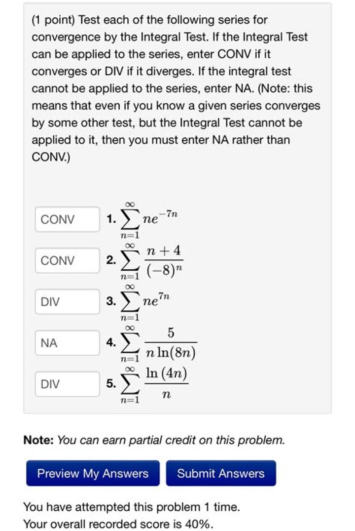 Requirements to fully prove convergence using the integral test.