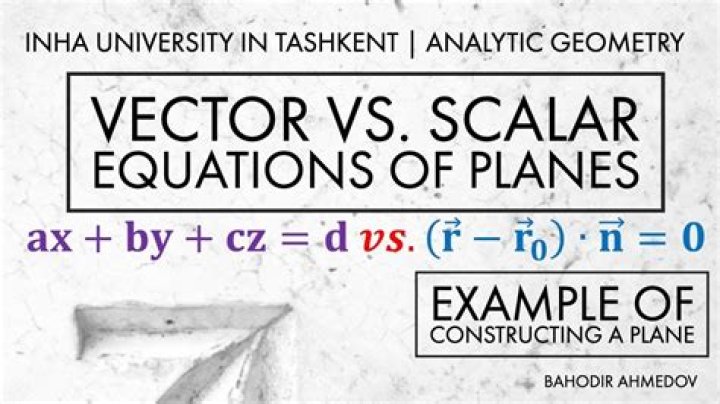 Scalar versus linear equation of a plane