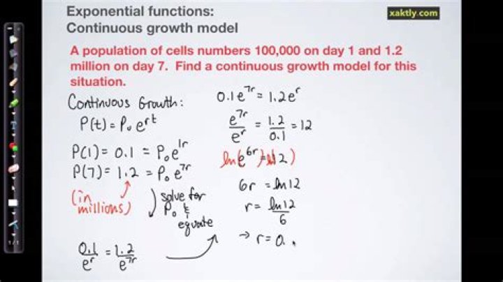 solving population size with exponential functions?