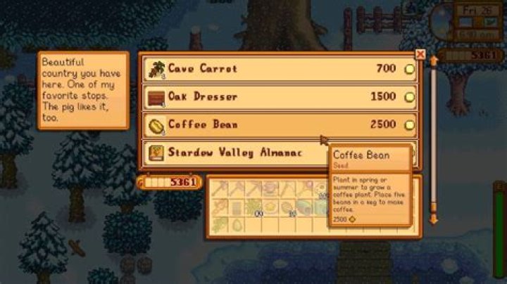 Stardew Valley Traveling Cart inventory set at save time?
