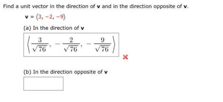 Unit vector of the direction of v?